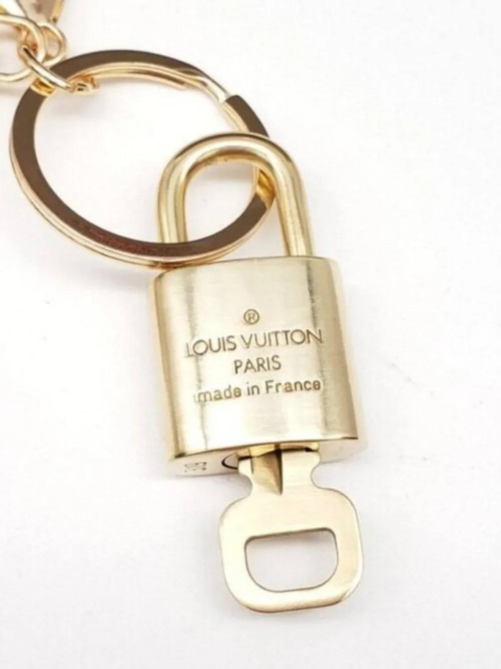 Louis Vuitton Gold Padlock Key 🔒 Authentic LV Charm + Unbranded Cat Keychain